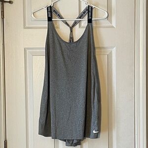 Nike Heather Gray Tank with Black Logo Straps